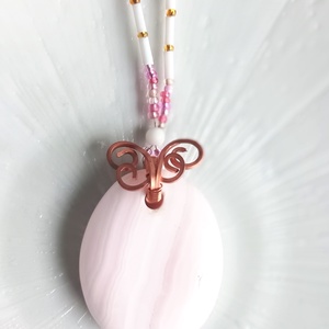 Mangán kalcit természetes ásvány nyaklánc - ékszer - nyaklánc - medálos nyaklánc - Meska.hu