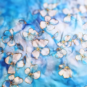 Tündérvirágok tiszta selyem stóla, Ruha & Divat, Sál, Sapka, Kendő, Sál, Selyemfestés, MESKA