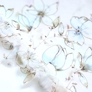 Jégvirágzás tiszta selyem kendő, Ruha & Divat, Sál, Sapka, Kendő, Sál, Selyemfestés, MESKA