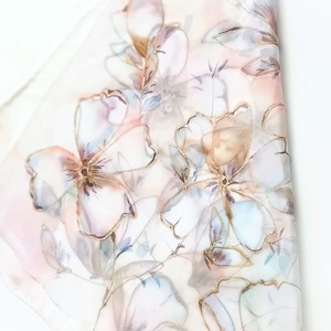 Bársonyos szirmok tiszta selyem kendő - ruha & divat - sál, sapka, kendő - sál - Meska.hu