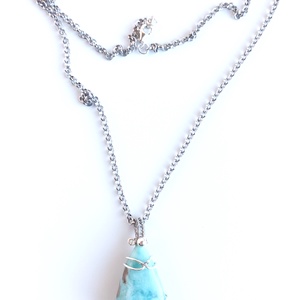 Larimár természetes ásvány nyaklánc - ékszer - nyaklánc - medál - Meska.hu