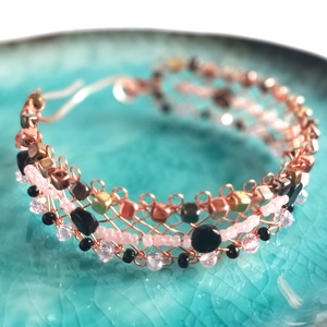 Réz orgon karkötő valódi ásvánnyal, Ékszer, Karkötő, Ásványkarkötő, Ékszerkészítés, MESKA