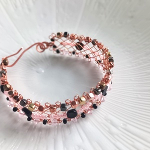 Réz orgon karkötő valódi ásvánnyal - ékszer - karkötő - ásványkarkötő - Meska.hu