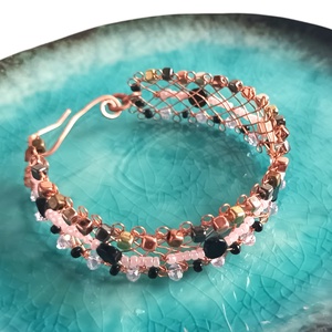 Réz orgon karkötő valódi ásvánnyal - ékszer - karkötő - ásványkarkötő - Meska.hu