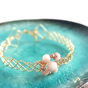 Réz orgon karkötő valódi varc ásvánnyal - ékszer - karkötő - ásványkarkötő - Meska.hu