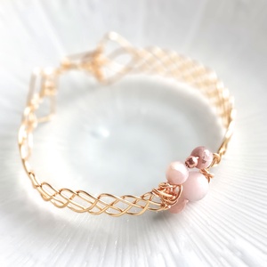 Réz orgon karkötő valódi varc ásvánnyal - ékszer - karkötő - ásványkarkötő - Meska.hu