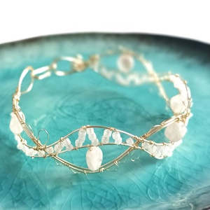 Réz orgon karkötő valódi ásvánnyal - ékszer - karkötő - ásványkarkötő - Meska.hu