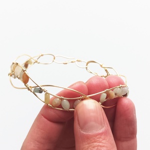 Réz orgon karkötő valódi ásvánnyal - ékszer - karkötő - ásványkarkötő - Meska.hu