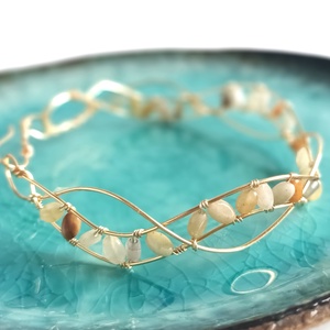 Réz orgon karkötő valódi ásvánnyal, Ékszer, Karkötő, Ásványkarkötő, Ékszerkészítés, MESKA