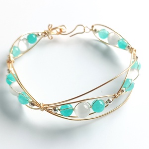 Réz orgon karkötő valódi ásvánnyal - ékszer - karkötő - ásványkarkötő - Meska.hu