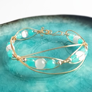 Réz orgon karkötő valódi ásvánnyal - ékszer - karkötő - ásványkarkötő - Meska.hu