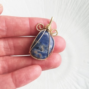 Lapis lazuli valódi ásvány medál - ékszer - nyaklánc - medál - Meska.hu