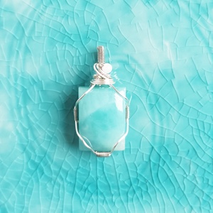 Larimár valódi ásvány medál - ékszer - nyaklánc - medál - Meska.hu