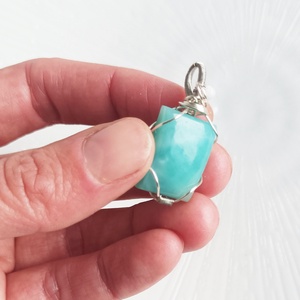 Larimár valódi ásvány medál - ékszer - nyaklánc - medál - Meska.hu