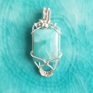 Larimár valódi ásvány medál - ékszer - nyaklánc - medál - Meska.hu