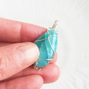 Larimár valódi ásvány medál - ékszer - nyaklánc - medál - Meska.hu