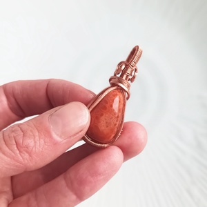 Tűzachát valódi ásvány medál - ékszer - nyaklánc - medál - Meska.hu