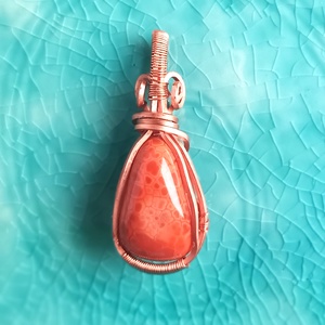 Tűzachát valódi ásvány medál - Meska.hu