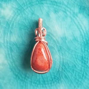 Tűzachát valódi ásvány medál - ékszer - nyaklánc - medál - Meska.hu