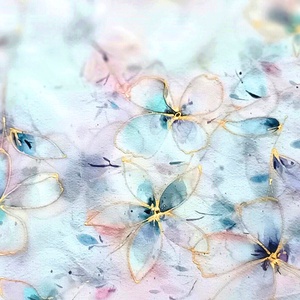 Japán kert tiszta selyem sál, Ruha & Divat, Sál, Sapka, Kendő, Sál, Selyemfestés, MESKA