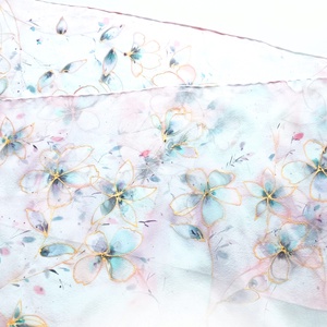 Japán kert tiszta selyem sál - ruha & divat - sál, sapka, kendő - sál - Meska.hu