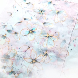 Japán kert tiszta selyem sál - ruha & divat - sál, sapka, kendő - sál - Meska.hu