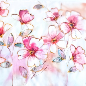 Tavaszi szél tiszta selyem sál - Meska.hu