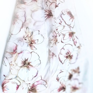 Magnóliák álma tiszta selyem sál - ruha & divat - sál, sapka, kendő - sál - Meska.hu