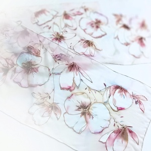 Magnóliák álma tiszta selyem sál - ruha & divat - sál, sapka, kendő - sál - Meska.hu