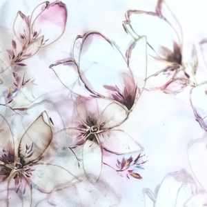 Magnóliák álma tiszta selyem sál, Ruha & Divat, Sál, Sapka, Kendő, Sál, Selyemfestés, MESKA