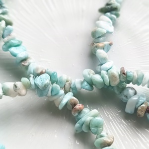 Larimár természetes ásvány nyaklánc - ékszer - nyaklánc - medál nélküli nyaklánc - Meska.hu