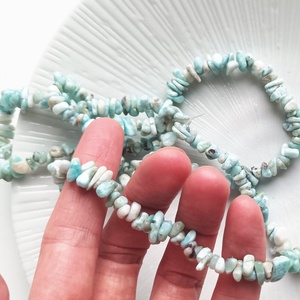 Larimár természetes ásvány nyaklánc - ékszer - nyaklánc - medál nélküli nyaklánc - Meska.hu