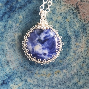 Szodalit valódi ásvány nyaklánc - Meska.hu