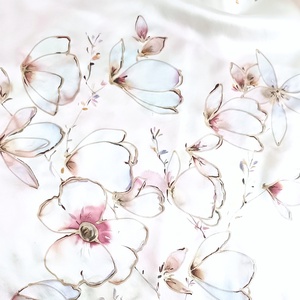 Magnólia virágzás tiszta selyem stóla, Ruha & Divat, Sál, Sapka, Kendő, Sál, Selyemfestés, MESKA