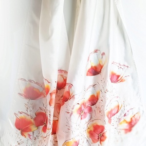 Pipacs mező tiszta selyem stóla - ruha & divat - sál, sapka, kendő - sál - Meska.hu