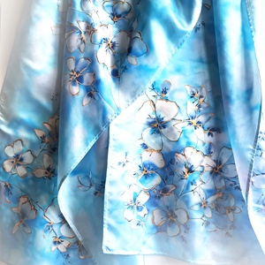 Jégvirágok tiszta selyem stóla - ruha & divat - sál, sapka, kendő - sál - Meska.hu