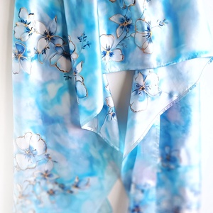 Jégvirágok tiszta selyem stóla - ruha & divat - sál, sapka, kendő - sál - Meska.hu