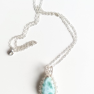 Larimár valódi ásvány nyaklánc - ékszer - nyaklánc - medálos nyaklánc - Meska.hu