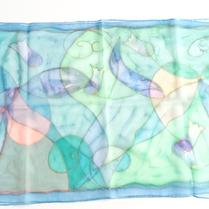 Tulipántánc tiszta selyem sál - ruha & divat - sál, sapka, kendő - sál - Meska.hu