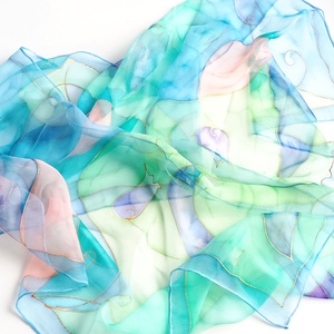 Tulipántánc tiszta selyem sál, Ruha & Divat, Sál, Sapka, Kendő, Sál, Selyemfestés, MESKA