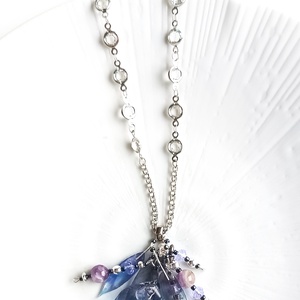 Ametiszt gyöngyös valódi ásvány nyaklánc - ékszer - nyaklánc - medálos nyaklánc - Meska.hu