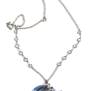 Ametiszt gyöngyös valódi ásvány nyaklánc - ékszer - nyaklánc - medálos nyaklánc - Meska.hu