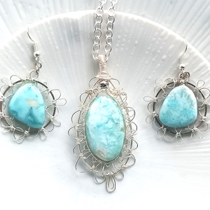 Prémium larimár természetes ásvány ékszer szett, Ékszer, Ékszerszett, Ékszerkészítés, MESKA