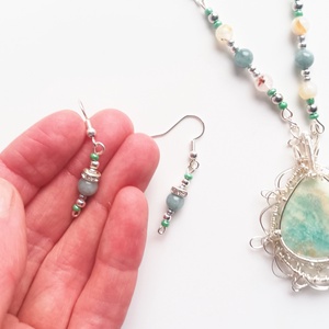 Larimár és Jade valódi ásvány ékszer szett - esküvő - ékszer - ékszerszett - Meska.hu