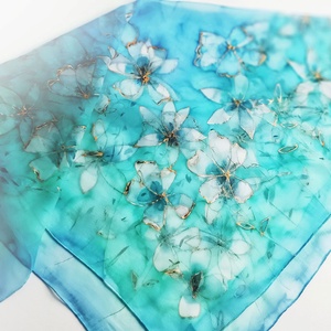 Csillagvirágok tiszta selyem kendő - ruha & divat - sál, sapka, kendő - sál - Meska.hu