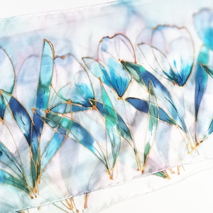 Akvarella tiszta selyem sál - ruha & divat - sál, sapka, kendő - sál - Meska.hu