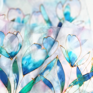 Akvarella tiszta selyem sál - ruha & divat - sál, sapka, kendő - sál - Meska.hu