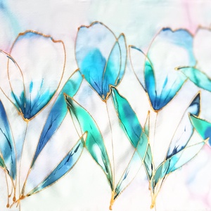 Akvarella tiszta selyem sál - ruha & divat - sál, sapka, kendő - sál - Meska.hu