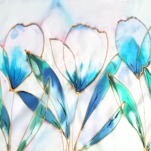 Akvarella tiszta selyem sál, Ruha & Divat, Sál, Sapka, Kendő, Sál, Selyemfestés, MESKA