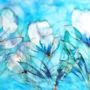 Ébredő tavasz tiszta selyem sál - ruha & divat - sál, sapka, kendő - sál - Meska.hu